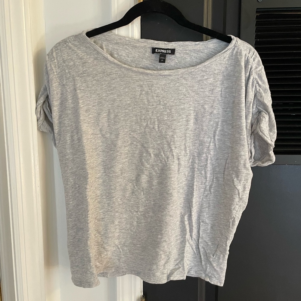 Express - Ruched Sleeve T Shirt